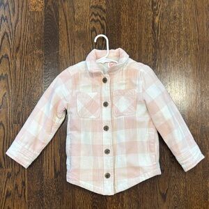 Girls Wonder Nation Pink Plaid Shacket, XS (4/5)